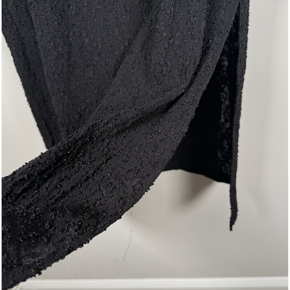 VTG Front Street Black Crinkle Maxi Skirt 90s - Technical Minimalist - XL USA